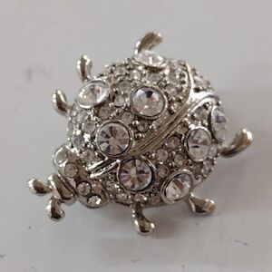 Silver Ladybug Brooch